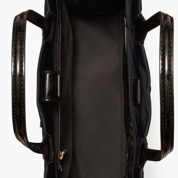 Tory Burch Ella Patent Nylon Tote - Black/Navy - Picture 6 of 6